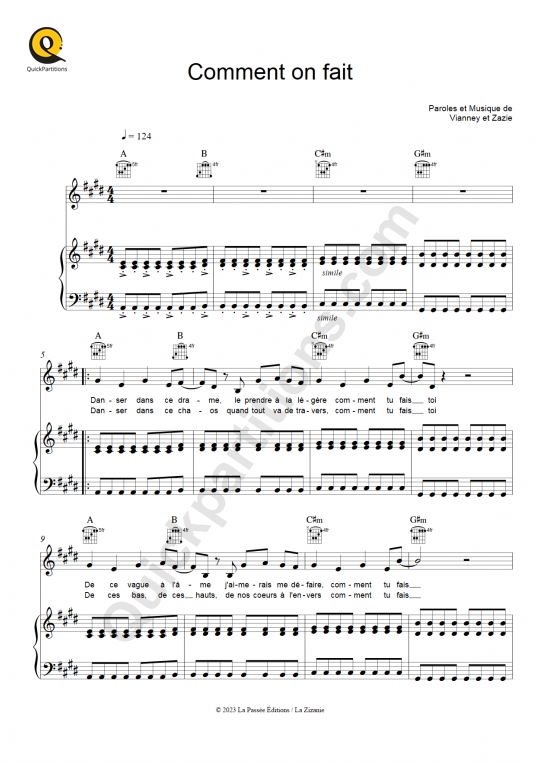 Partitions à télécharger de Vianney chez Quickpartitions