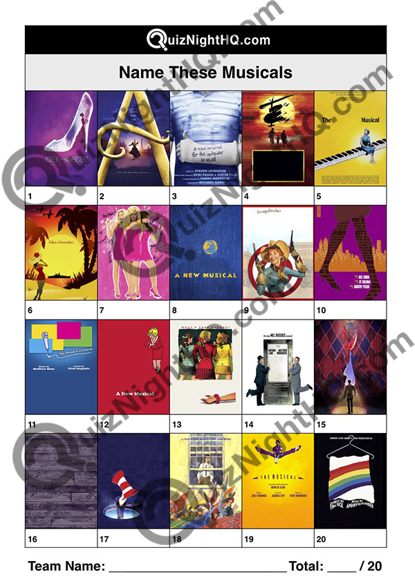 Broadway Musicals 003 – Quiznighthq