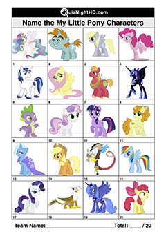 My Little Pony Characters – Quiznighthq