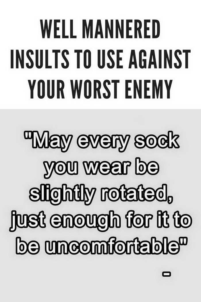 Well Mannered Insults To Use Against Your Worst Enemy.