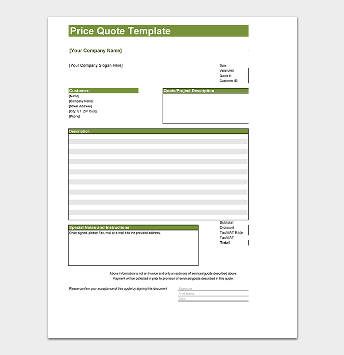 Quotation Templates Download Free Quotes For Word Excel And Pdf