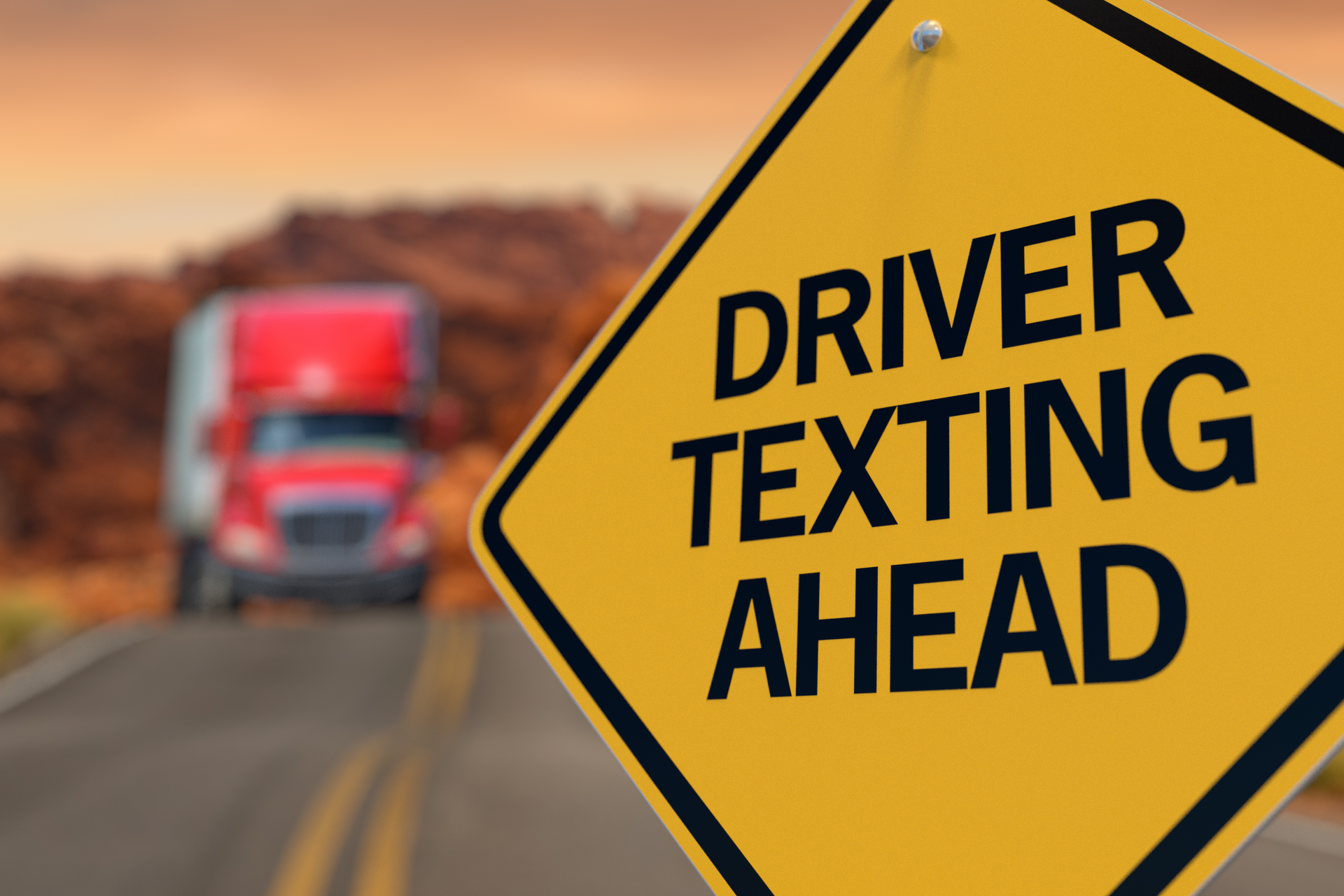 Driver texting ahead sign free image download