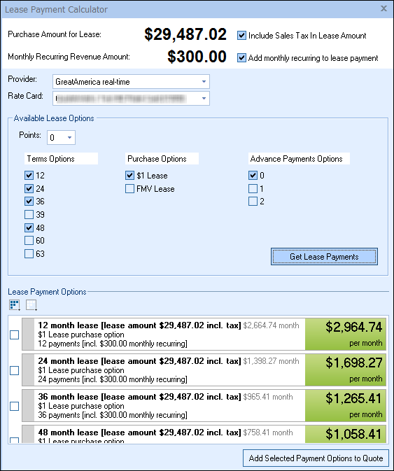 Lease Payment Options
