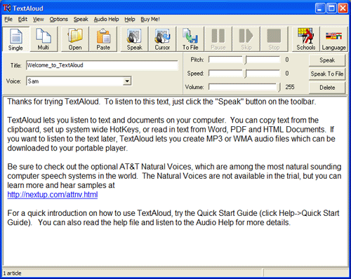 TextAloud Screenshots