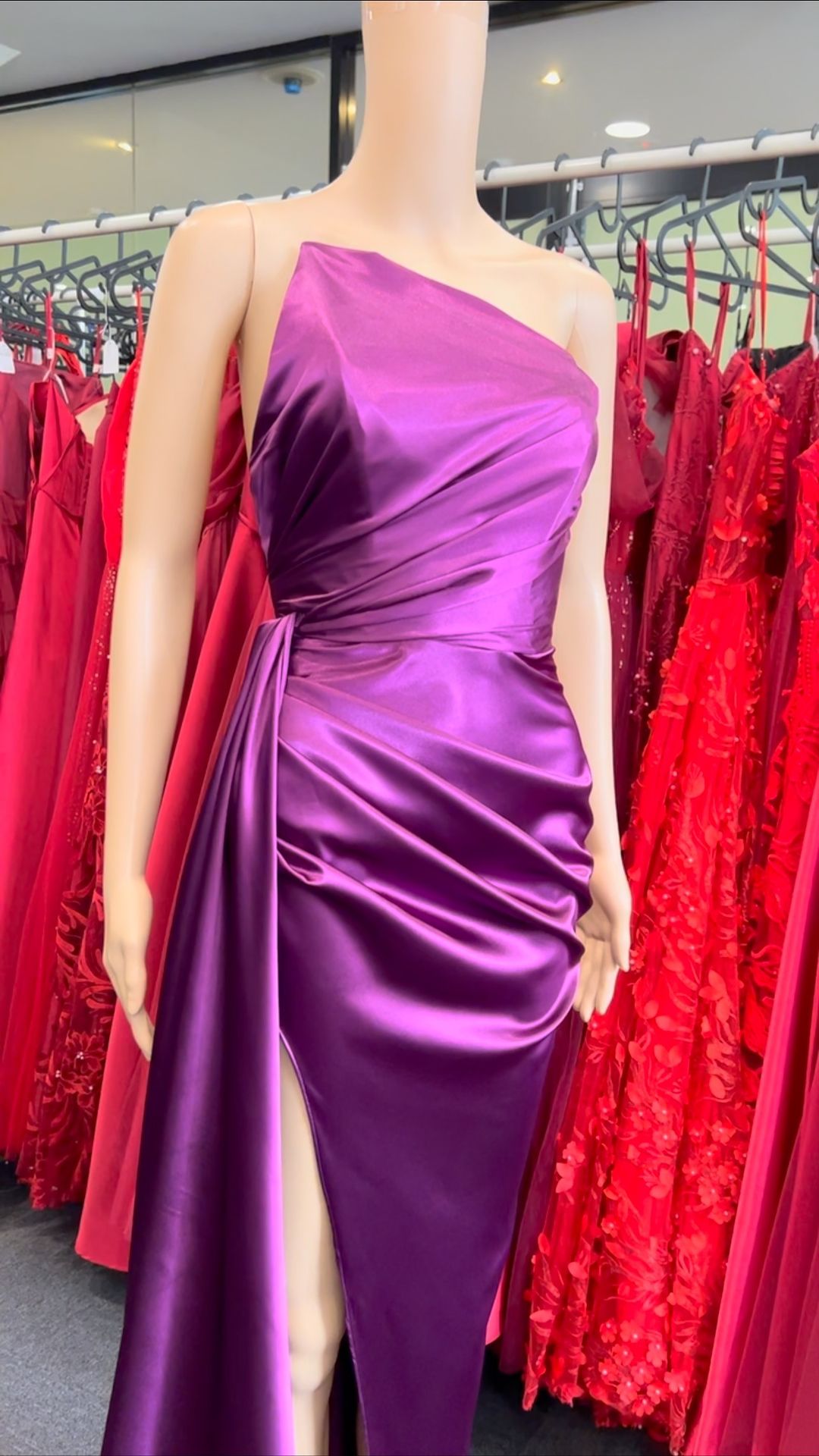 Q369 QYN Alexa Purple Dress QYN designer dress hire