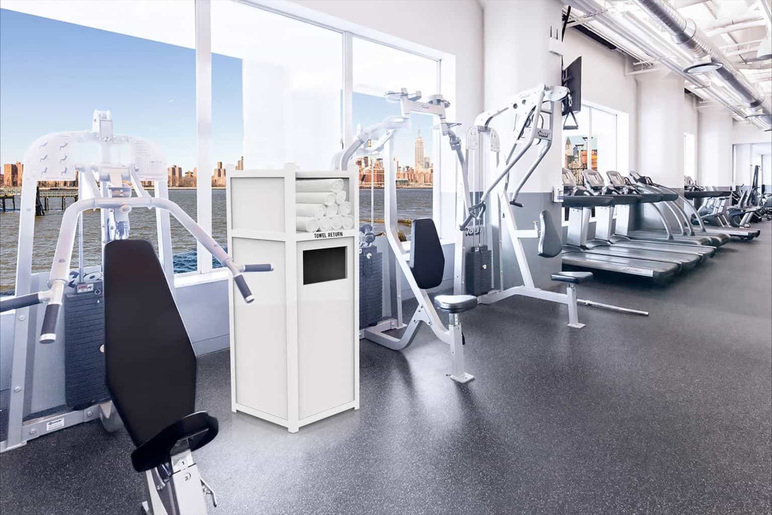 Towel Return Bin For Use in Hotel Fitness Rooms & Pool Areas