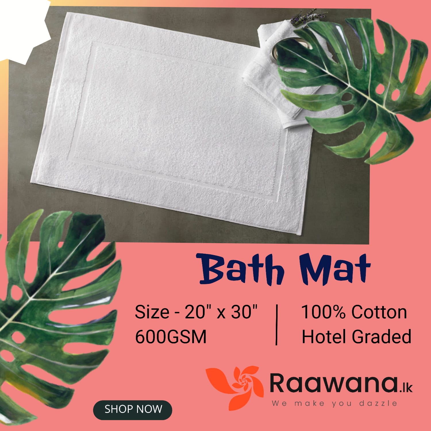 Hotel Graded Luxury Bath Mat Raawana