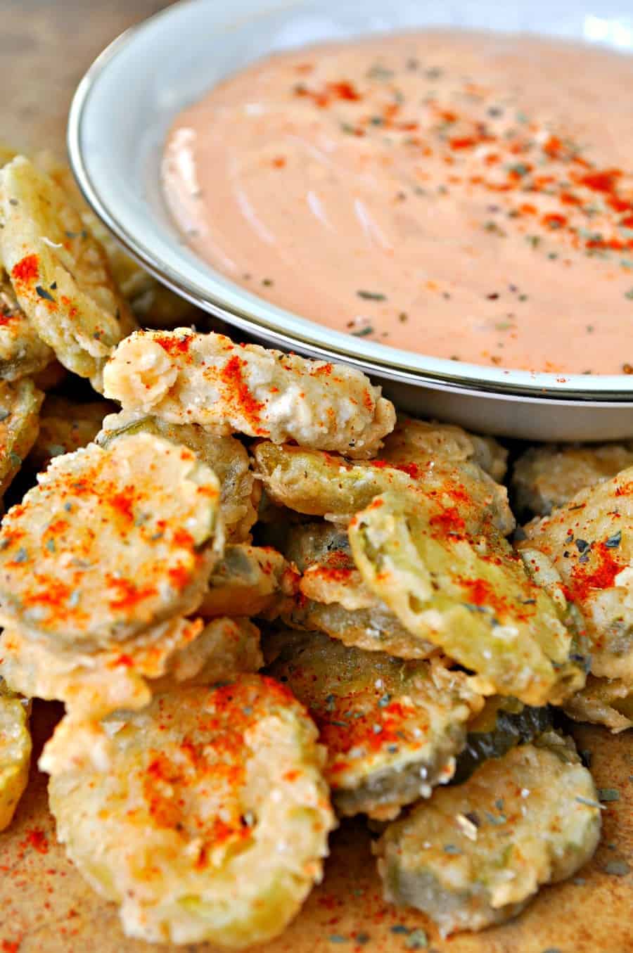 Vegan Fried Pickles with Mississippi Comeback Sauce Rabbit and Wolves