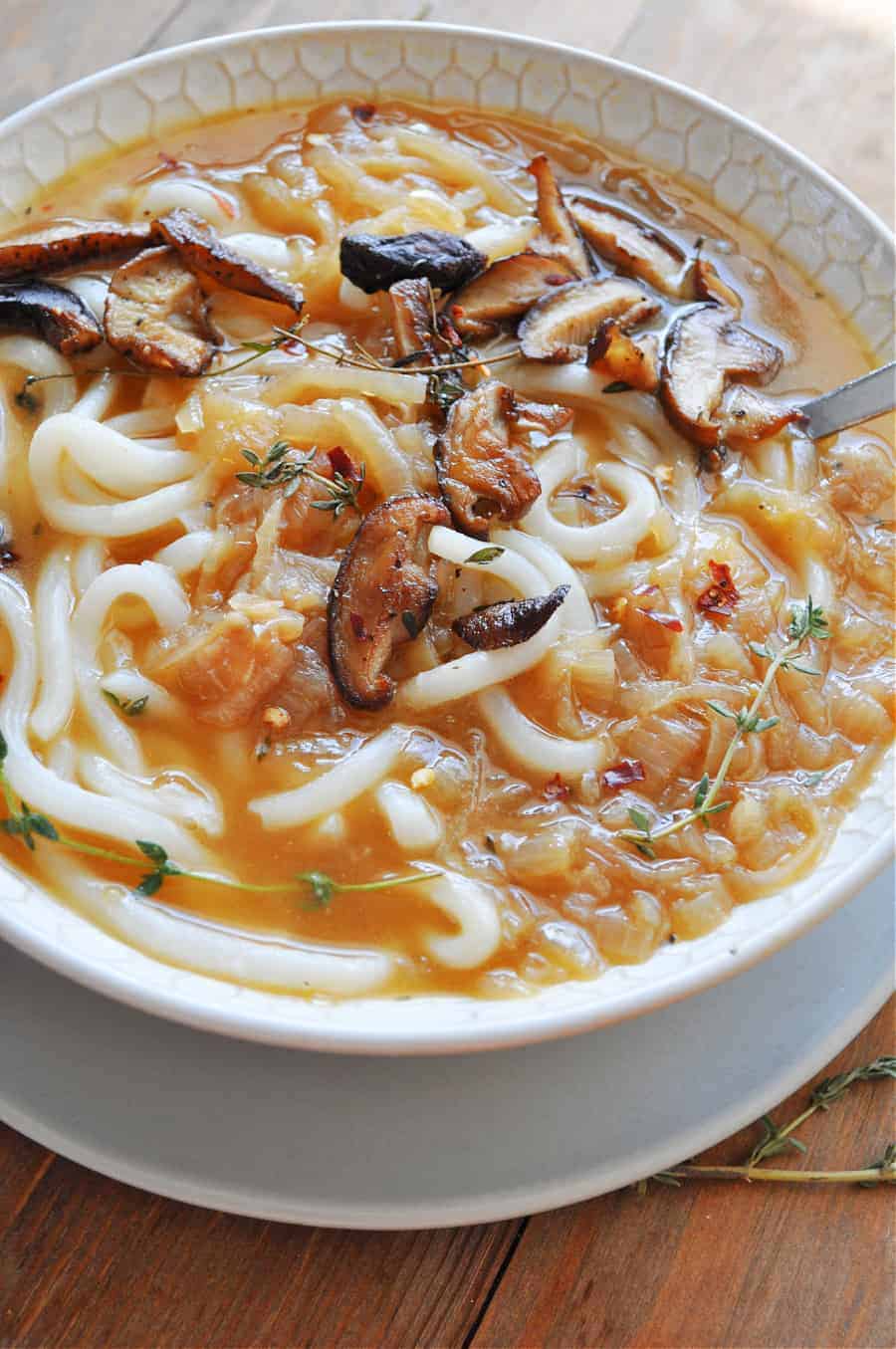 Vegan French Onion Noodle Soup Rabbit and Wolves