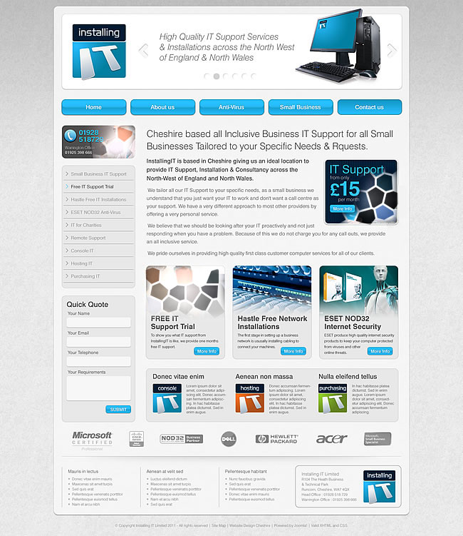 Website Design for Runcorn Company Installing IT