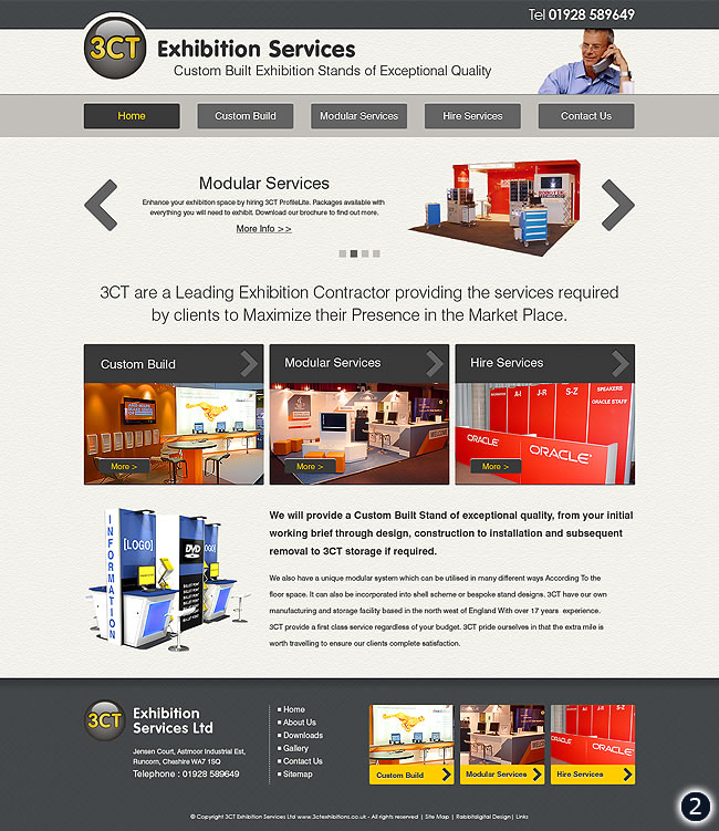 Exhibition Company Website Design, 3CT in Runcorn