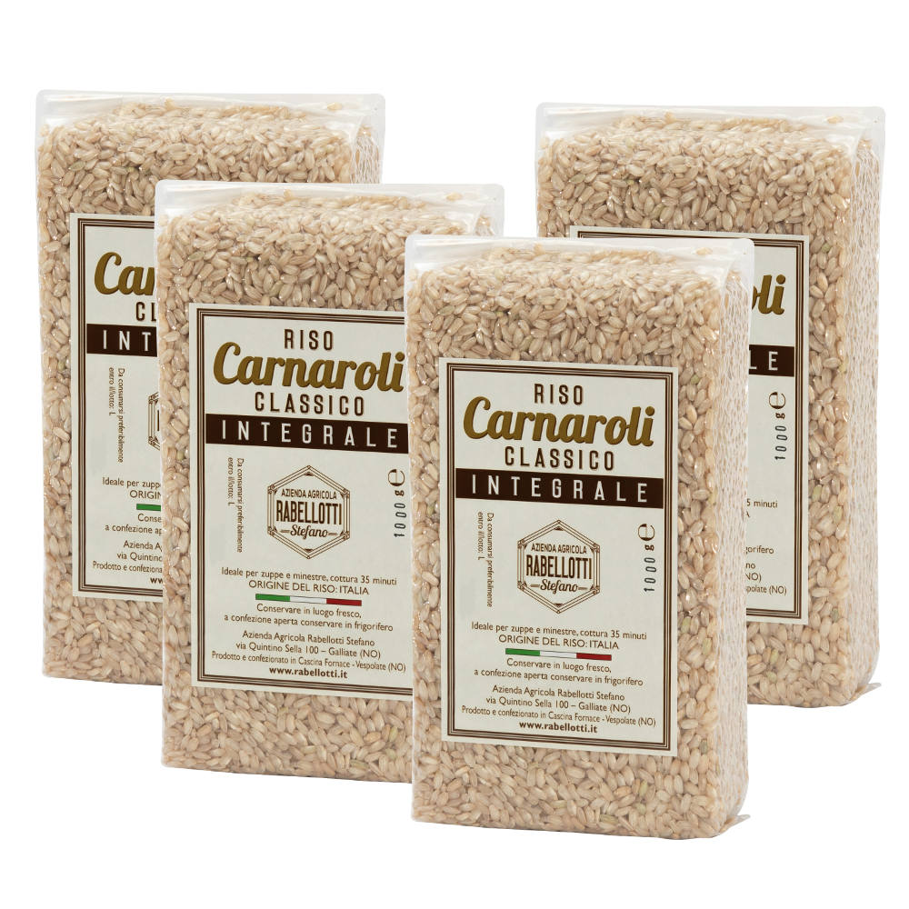 Riso Integrale Carnaroli Classico box 4x 1Kg Riso Rabellotti