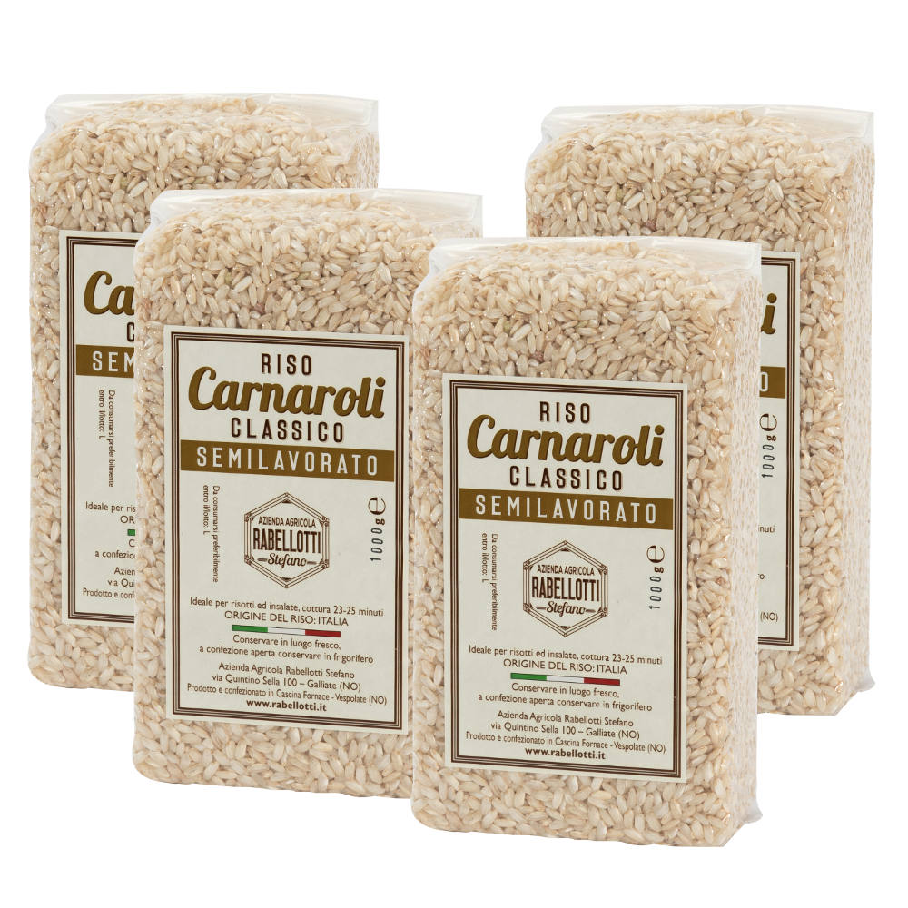 Riso Carnaroli Classico Semilavorato (semi integrale) 4x 1Kg