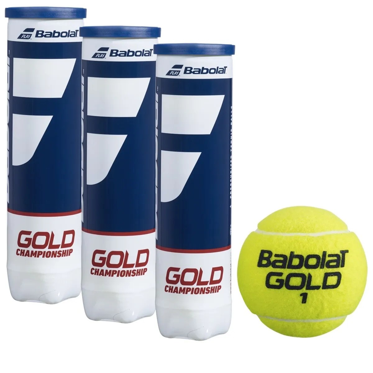 Babolat Gold Championship 4 Ball Tube Tennis Balls Dozen