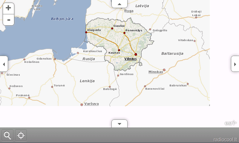 Maps.lt versija skirta mobiliųjų telefonų naršyklėms · Radiocool.lt