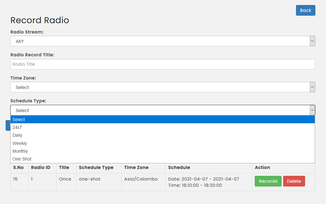 Record Radio Live Stream