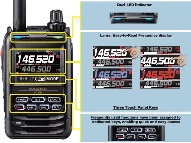 Yaesu FT5DR / FT5DE Specs and Prices | RadioMasterList.com | The Radio
