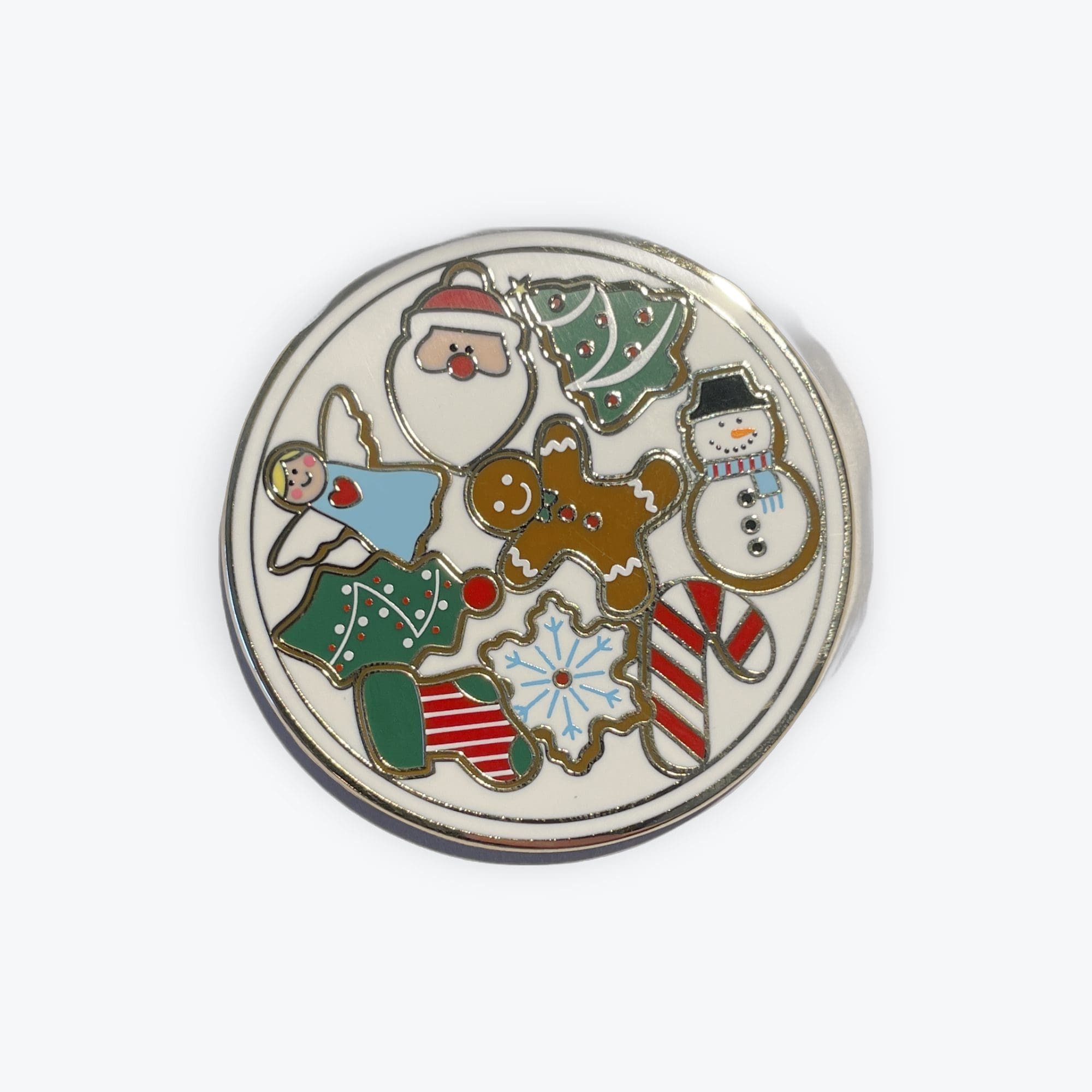 Christmas Cookie Plate 1 3/4" Round Radish Roots Needlepoint