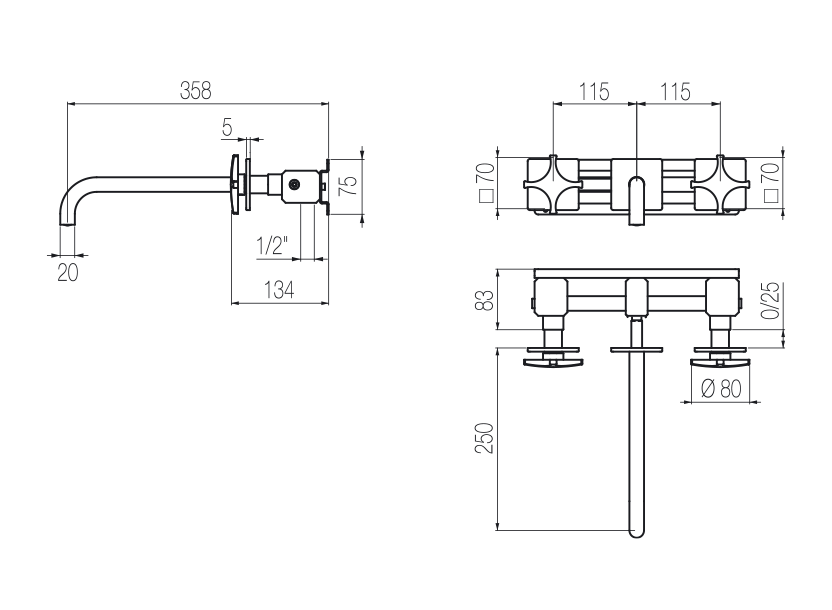 Wallmounted basin tap Products Radomonte