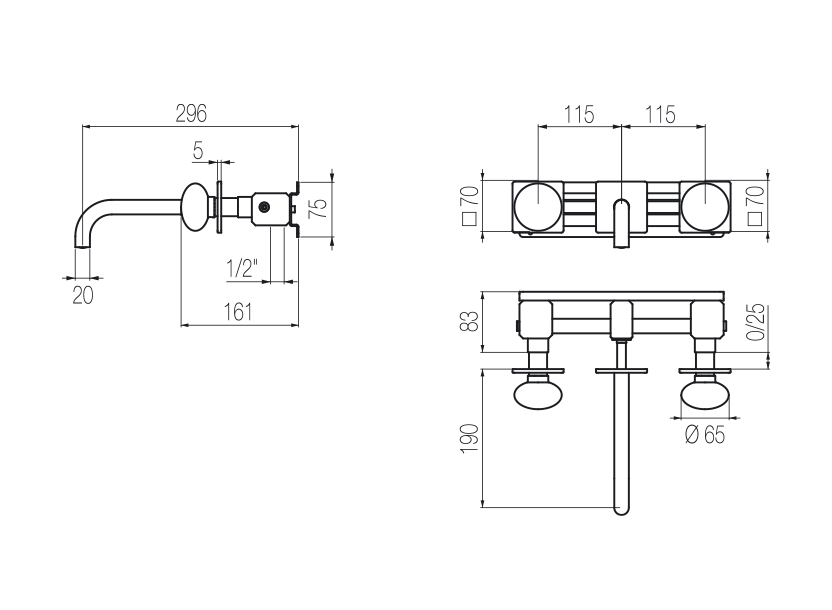 Wallmounted basin tap Products Radomonte