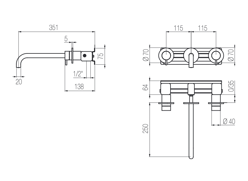 Wallmounted basin tap Products Radomonte
