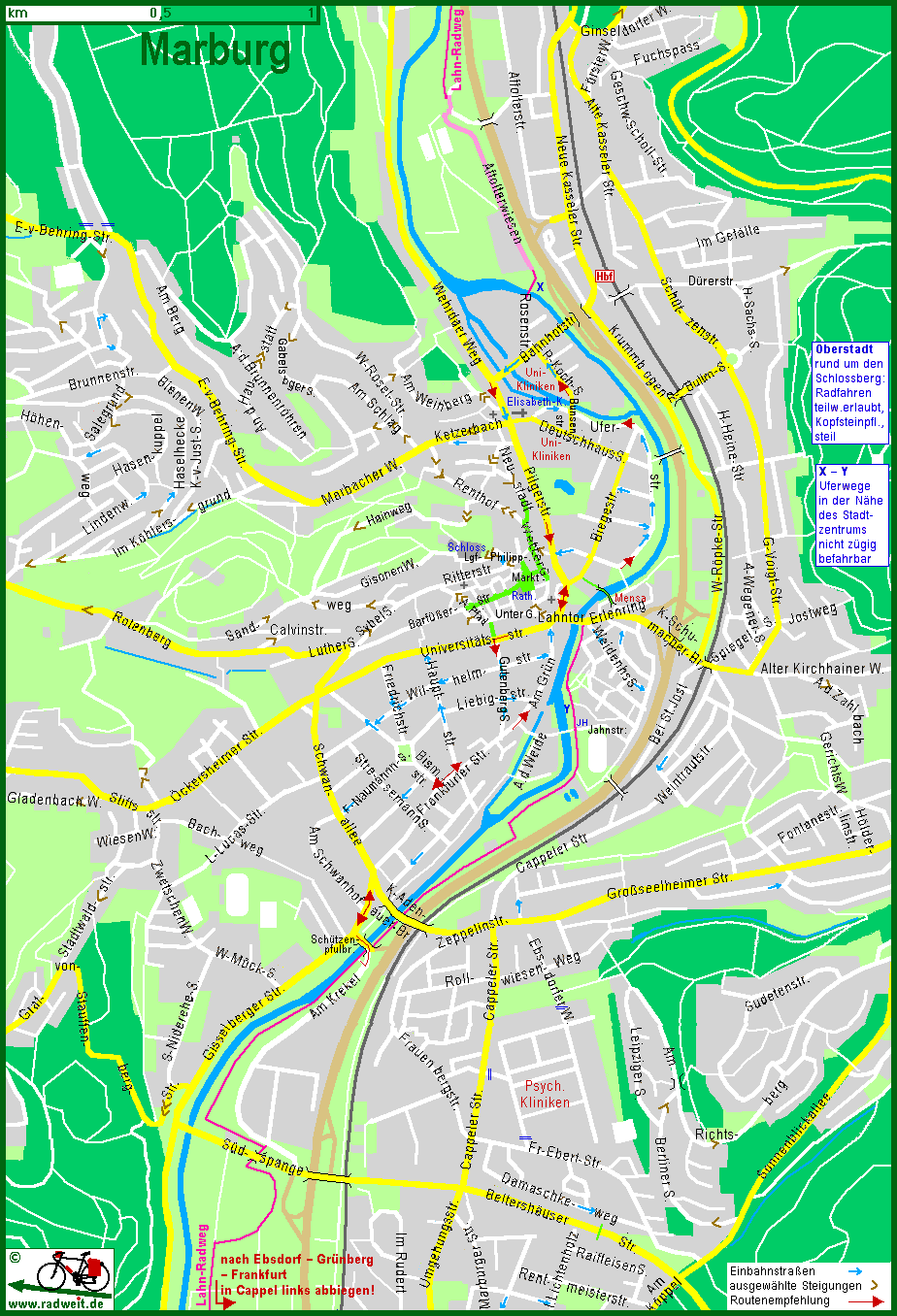 radweit Marburg, Stadtplan