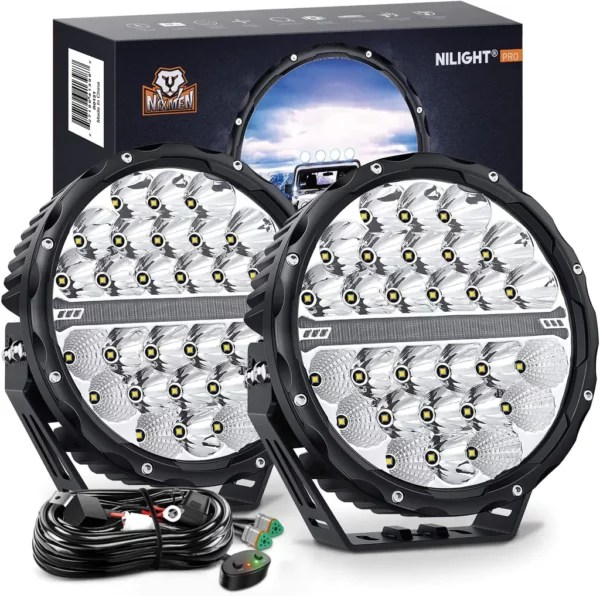 Nilight Led kastarar 9" með tengisetti (2.stk) Rafdan