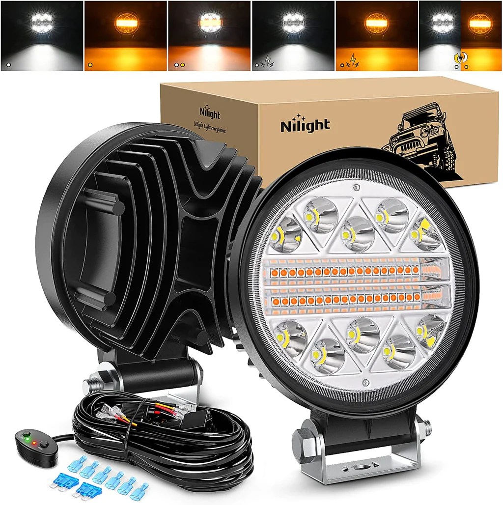 Led kastarar 4,5" white/orange + strobe Rafdan
