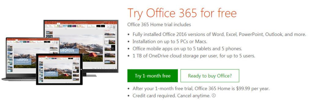 Try or buy a Microsoft 365 for business subscription