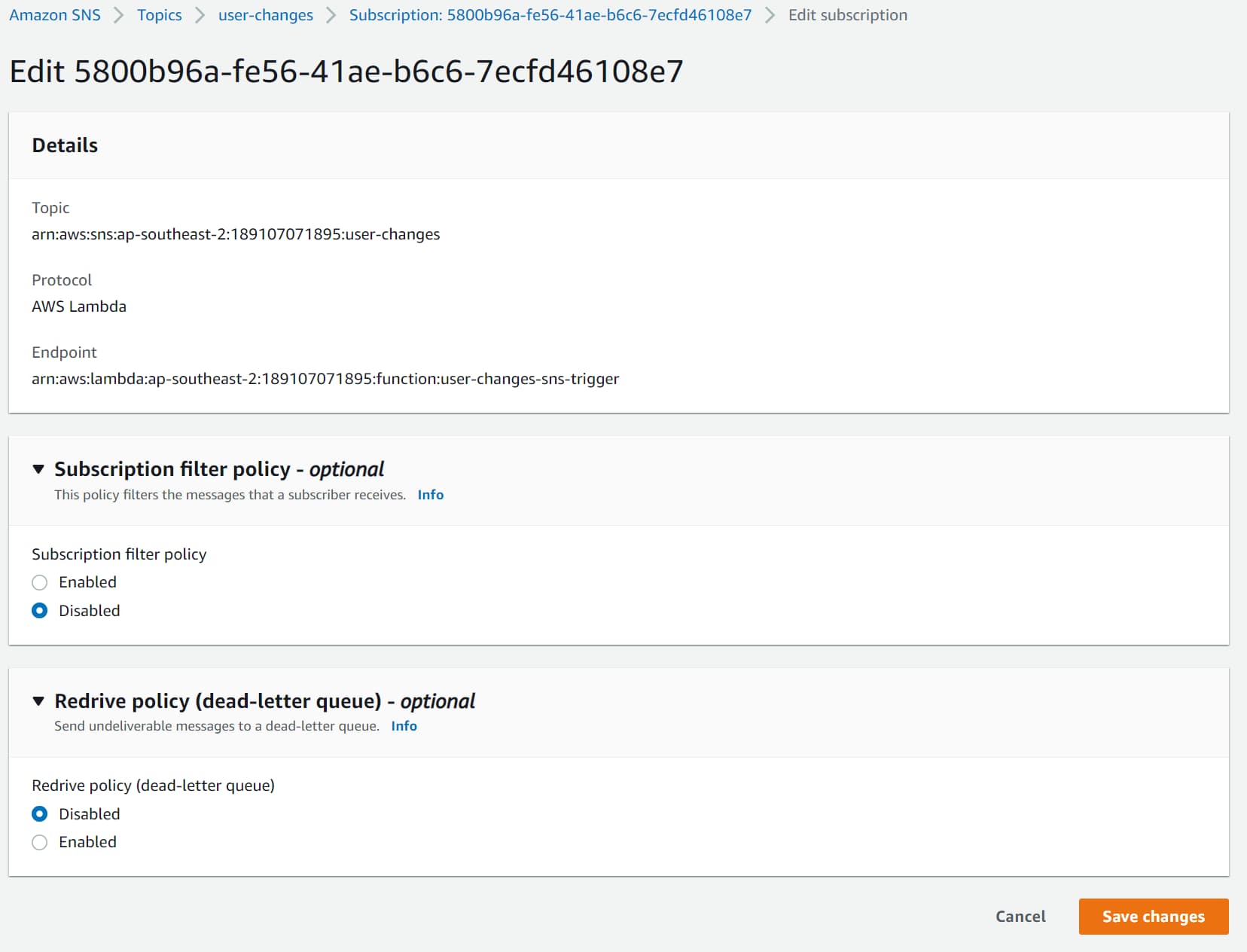 Amazon SNS and AWS Lambda Triggers in