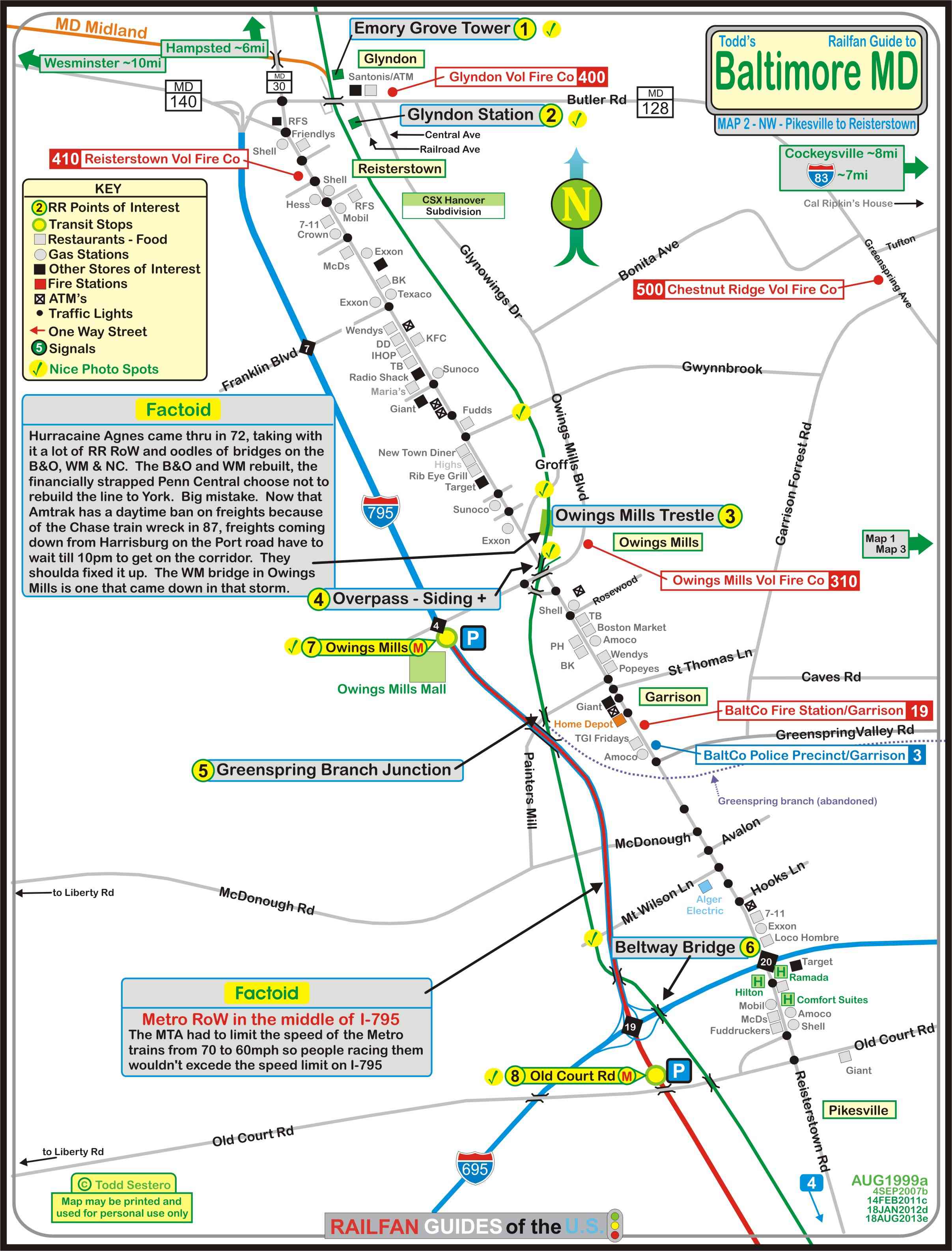 Baltimore Railfan Guide North West Suburban Baltimore Map