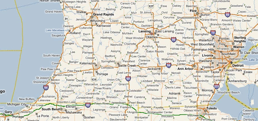 Map Of Southeast Michigan Cities Southern Michigan Railfan Guide