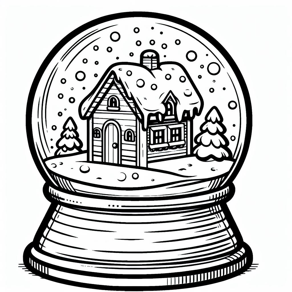 Snow Globe Coloring Pages Free Printable Snow Globe Templates For