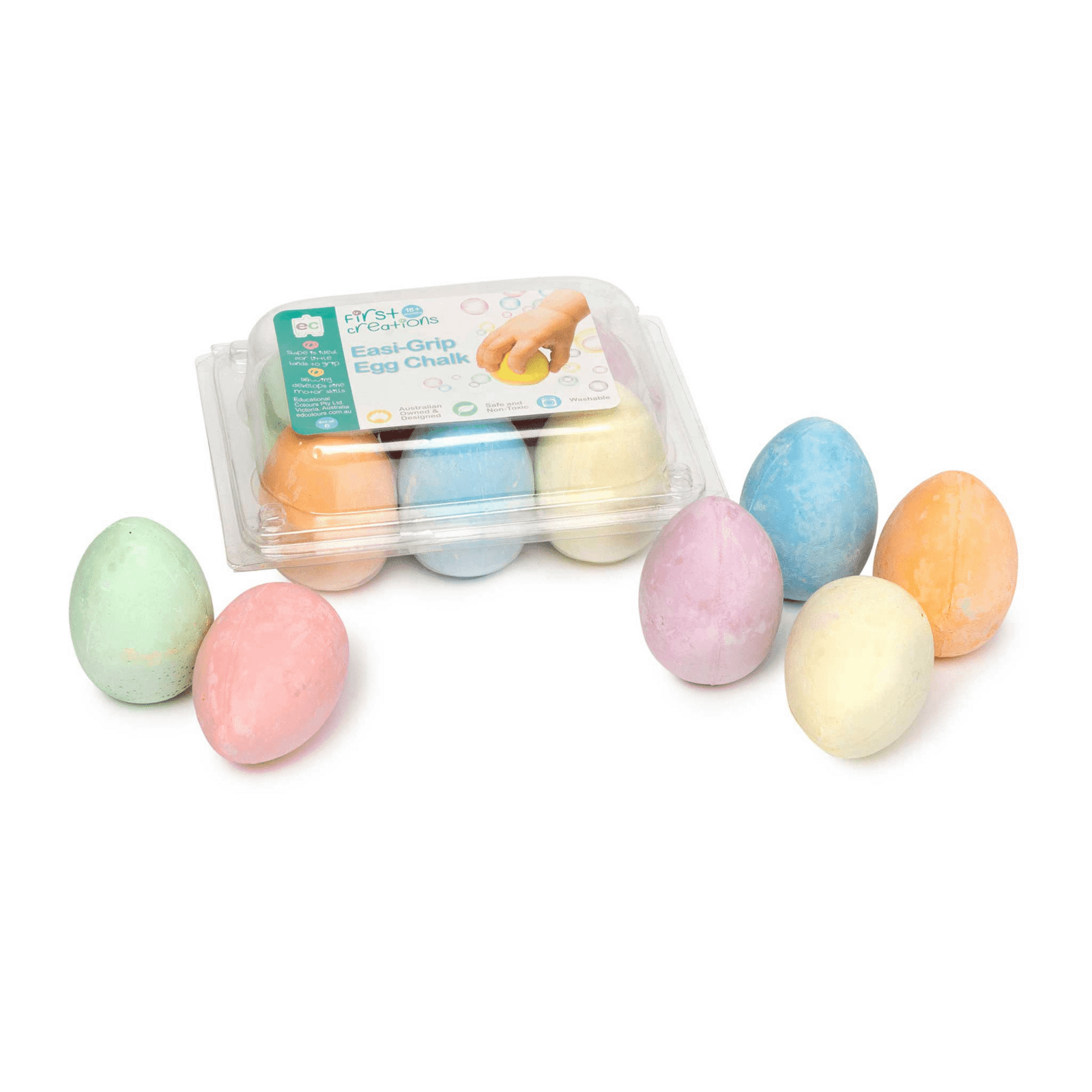 Educational Colours EasiGrip Egg Chalk Set Art & Craft Supplies for Kids NDIS Approved Shop
