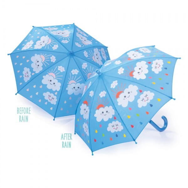 Floss & Rock Colour Changing Umbrella Raindrops & Clouds Kids
