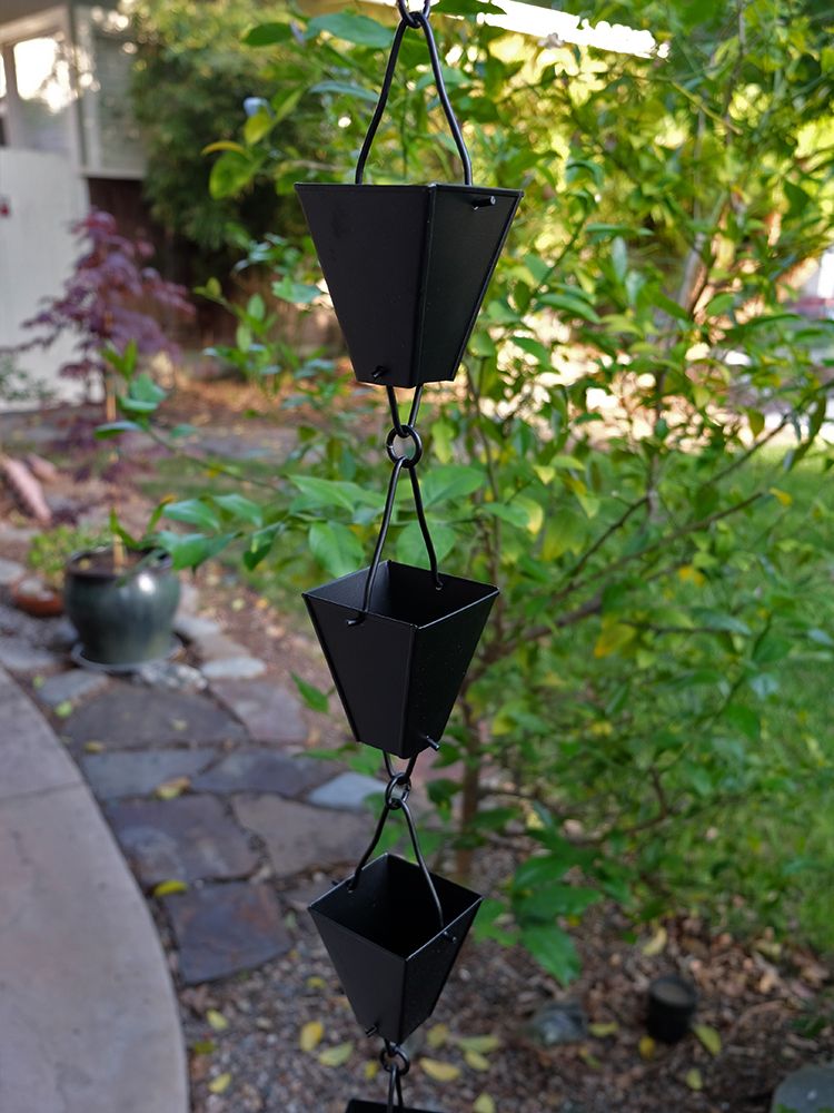 Tapered Square Cups Black Rain Chain Canada