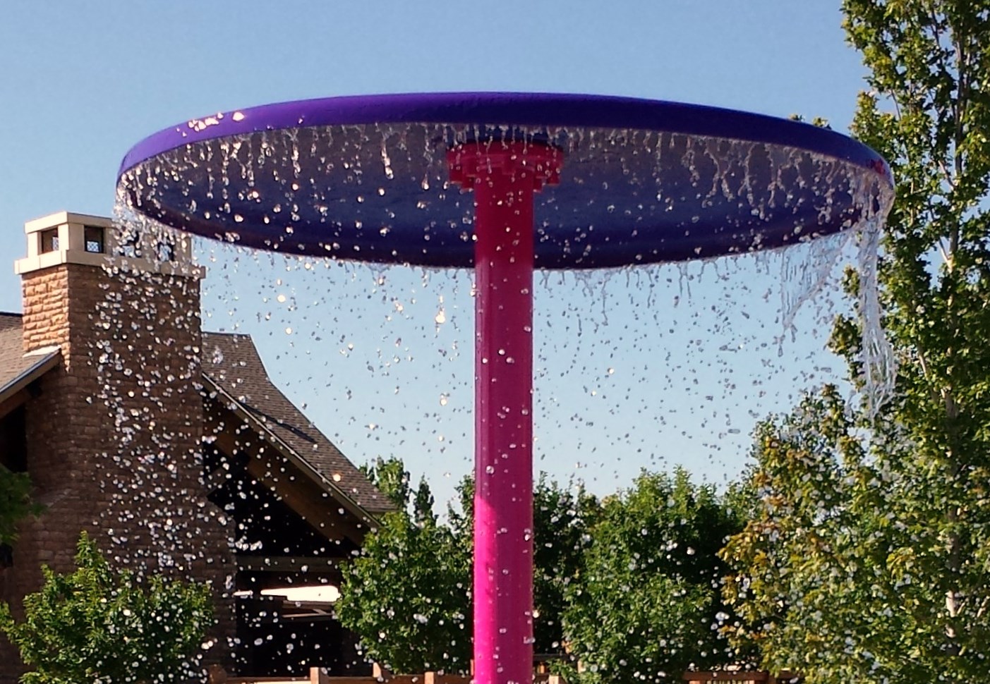 Rain Deck Splash Pad Umbrella Water Feature