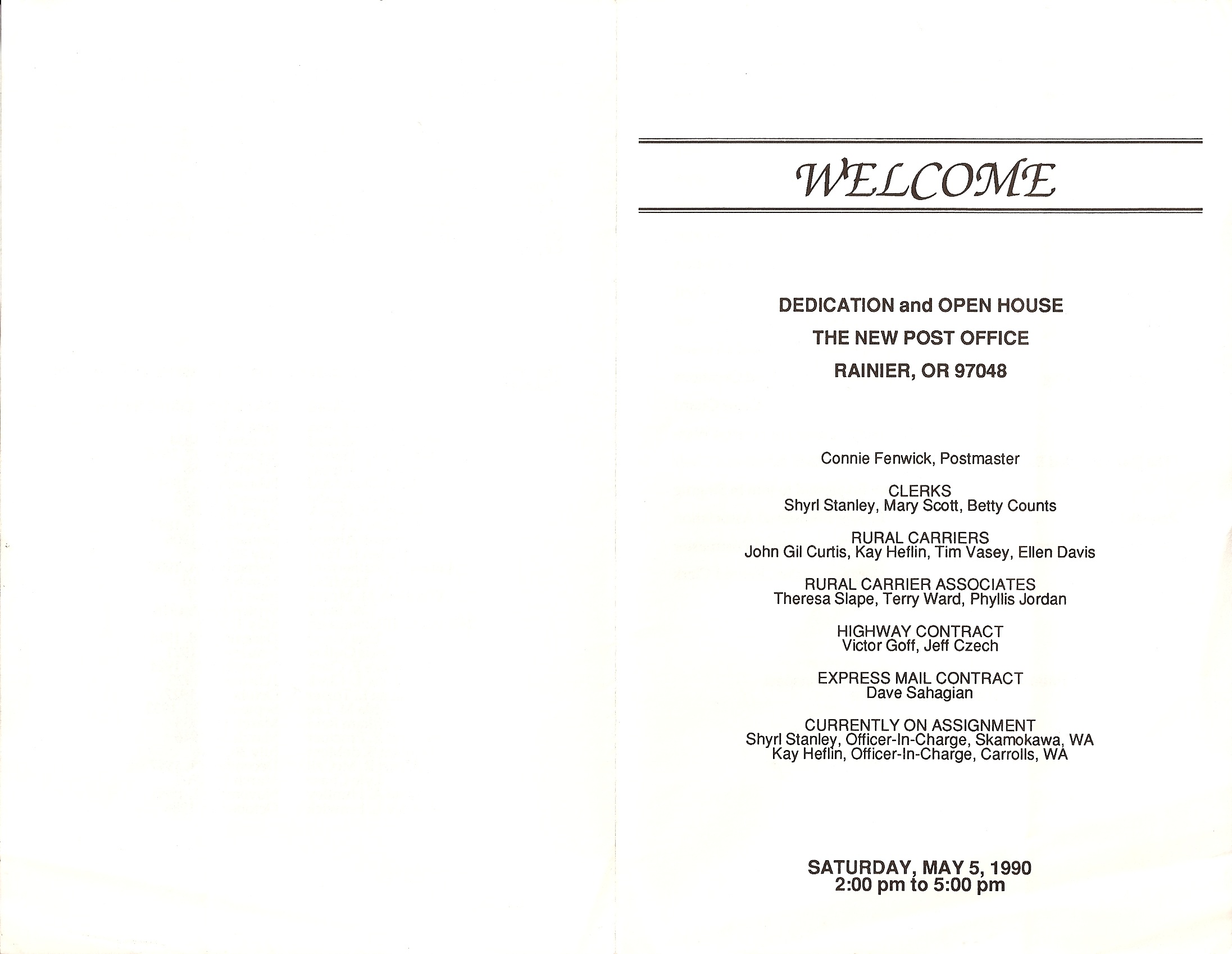 Rainier, Oregon Post Office Locations 1908 to present