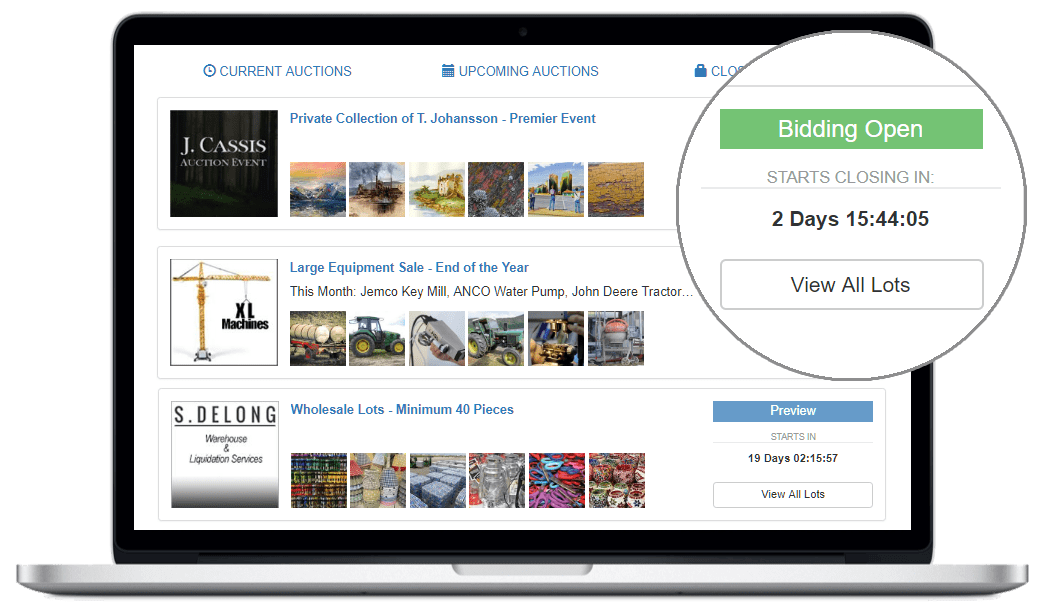 Scheduled Timed Online Auction Software AuctionWorx Events Edition