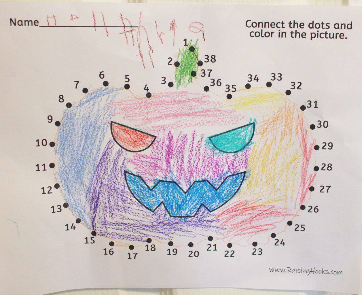 Pumpkin Connect the Dots - Raising Hooks