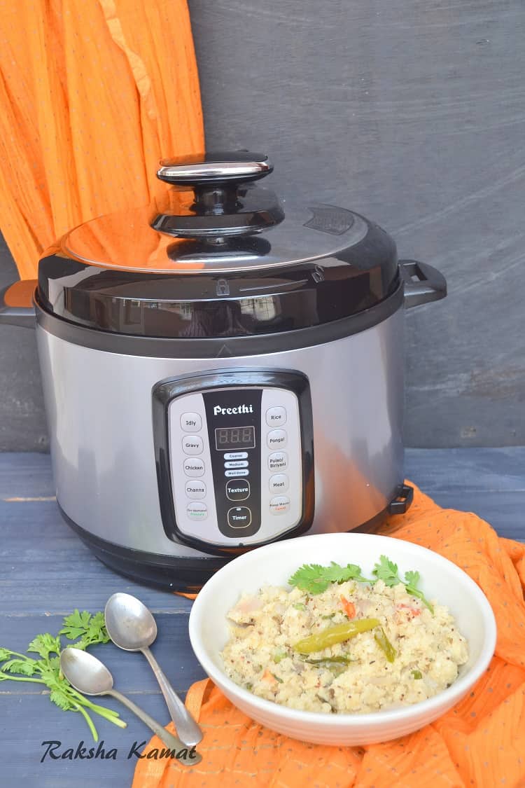 Upma Made Using Preethi Electric Pressure Cooker Raksha's Kitchen