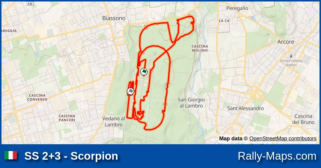 SS 2+3 Scorpion stage map ACI Rally Monza 2020 [WRC] 🌍