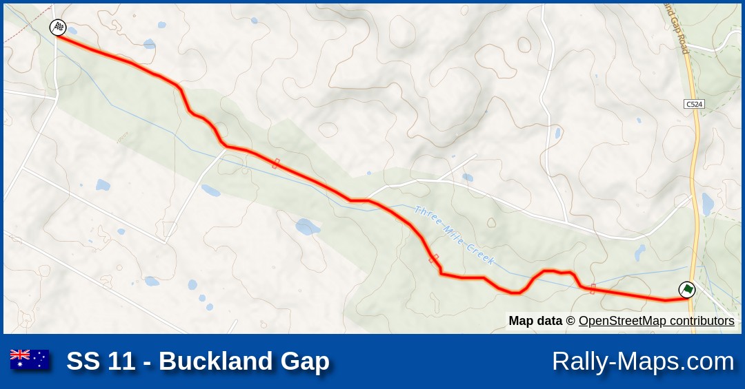 SS 11 Buckland Gap stage map Alpine Rally 1983 [ARC] 🌍