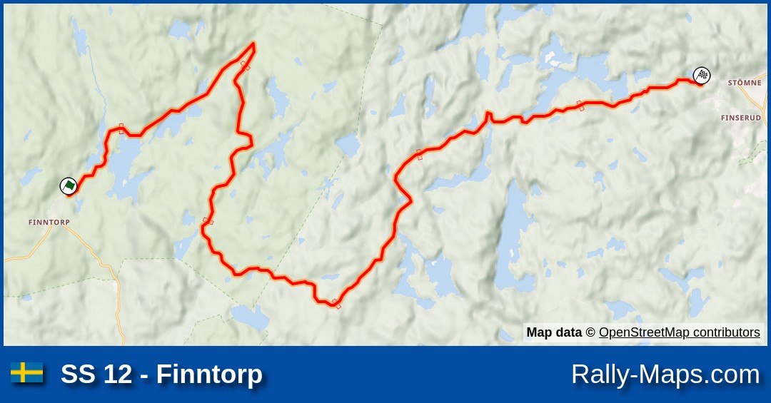 Finntorp Karta SS 12 Finntorp stage map Swedish Rally 1987 [WRC] 🌍