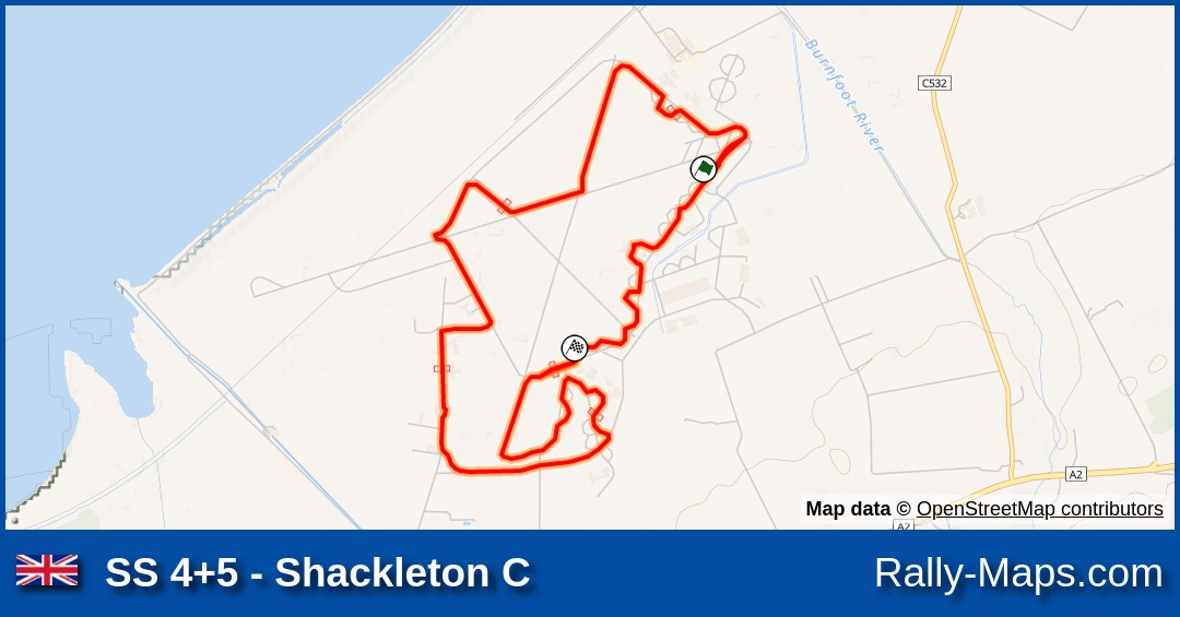 SS 4+5 Shackleton C stage map Turkey Run Rally 2022 🌍