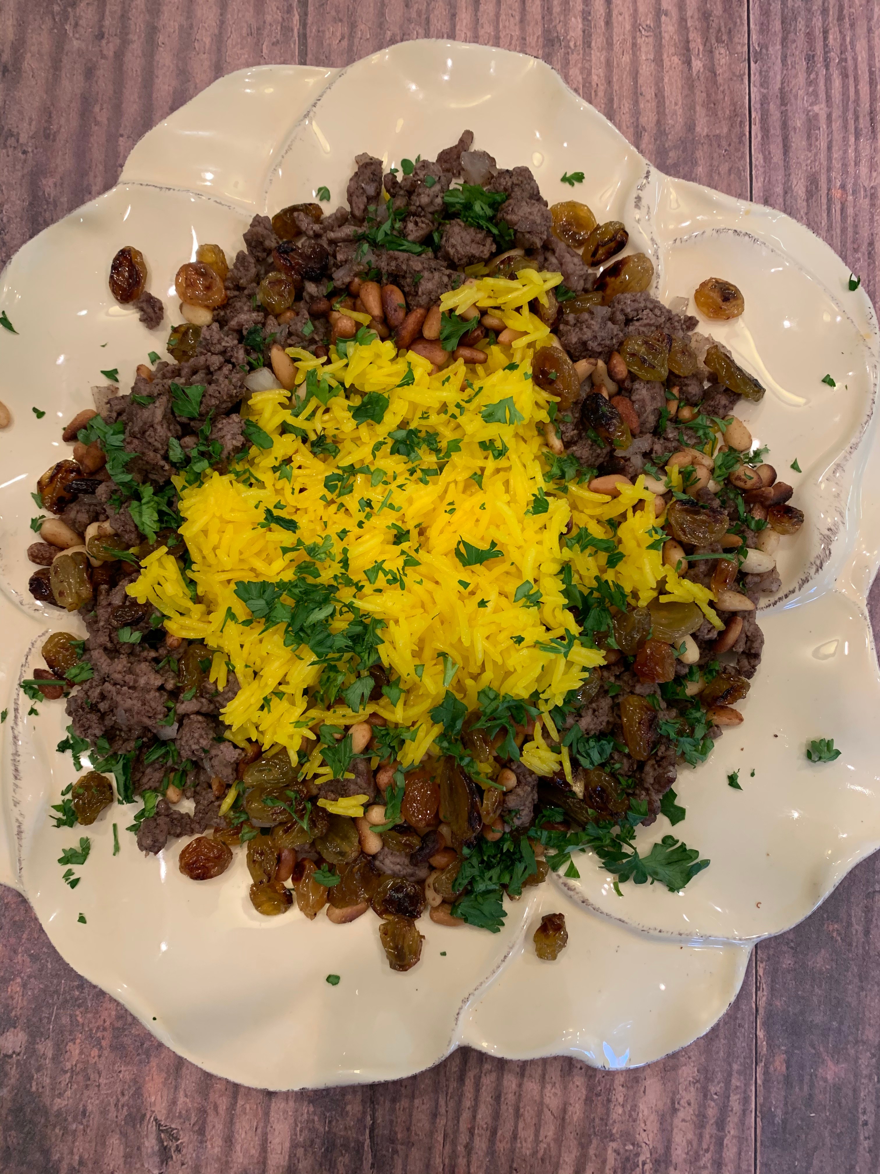 Mediterranean Style Yellow Rice/Beef rana's kitchen