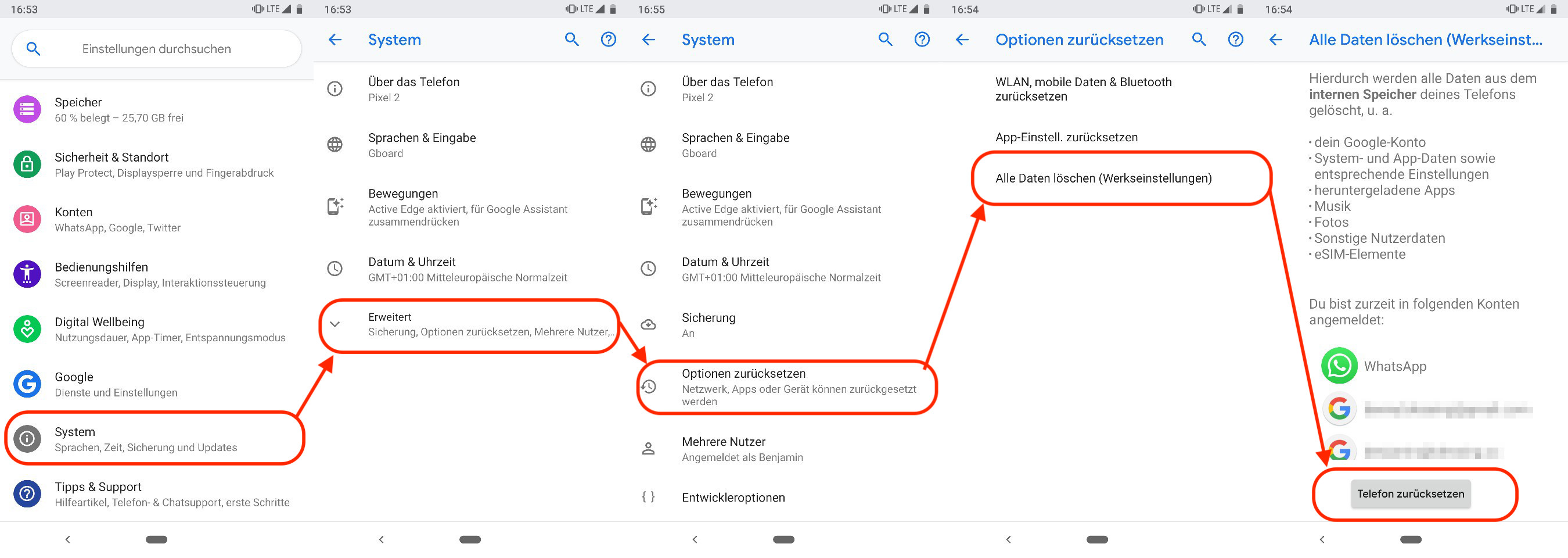 Aktualisieren, Zurücksetzen oder Wiederherstellen Ihres Windows.