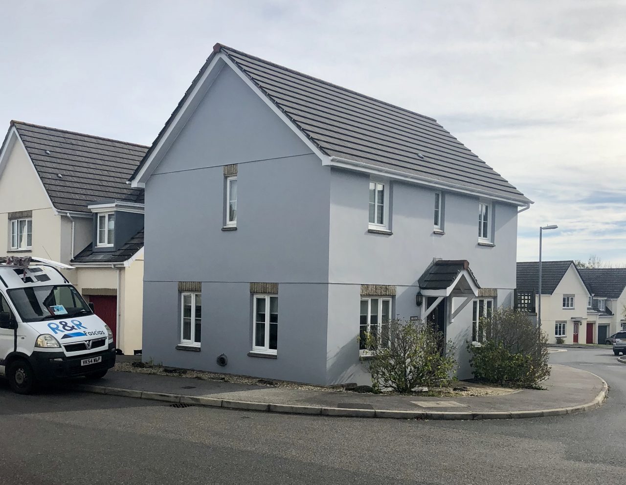 New white fascias, soffits and guttering with exterior