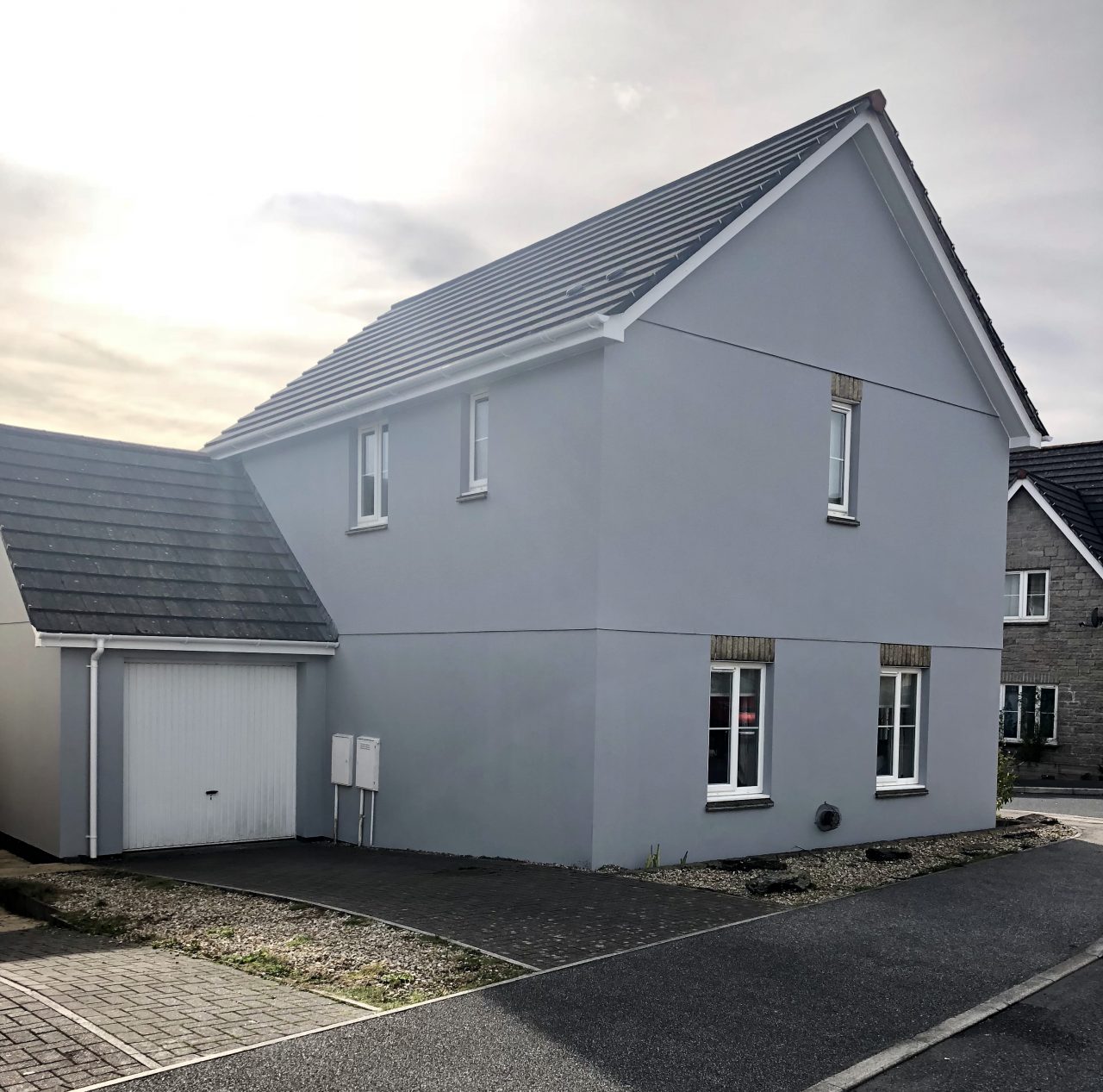 New white fascias, soffits and guttering with exterior