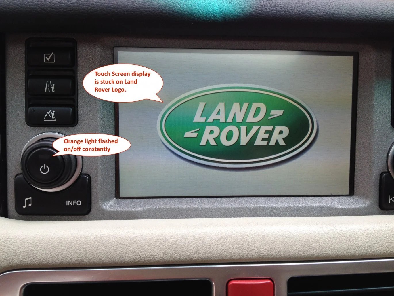 Touch screen Frozen Locked knob light flashing orange...fix Range